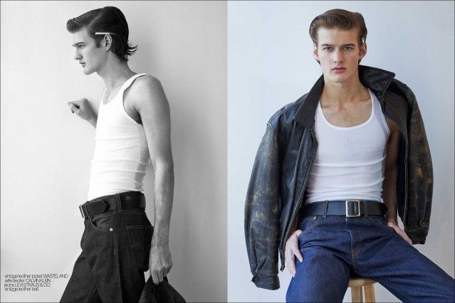 Ponyboy Q&A with model Hunter Essex - spread 1. Photography & styling by Alexander Thompson.