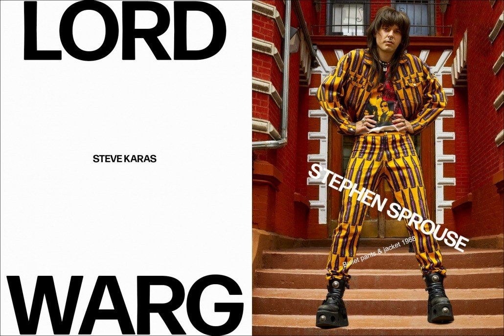 Lord Warg photographed in vintage Stephen Sprouse for Ponyboy. Photography by Alexander Thompson.