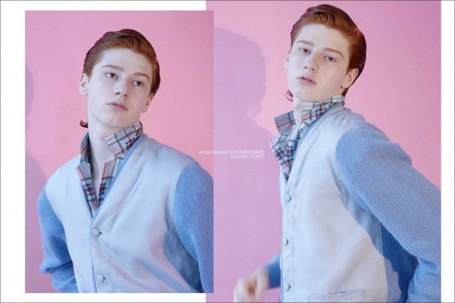Model Alexander Andresen from Stage Management NY for Ponyboy magazine. Photography and menswear styling by Alexander Thompson. Spread #2.