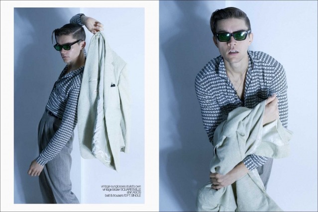 Model Wyatt Cooper from Crawford Models for Ponyboy magazine. Photography by Alexander Thompson. Spread #10.