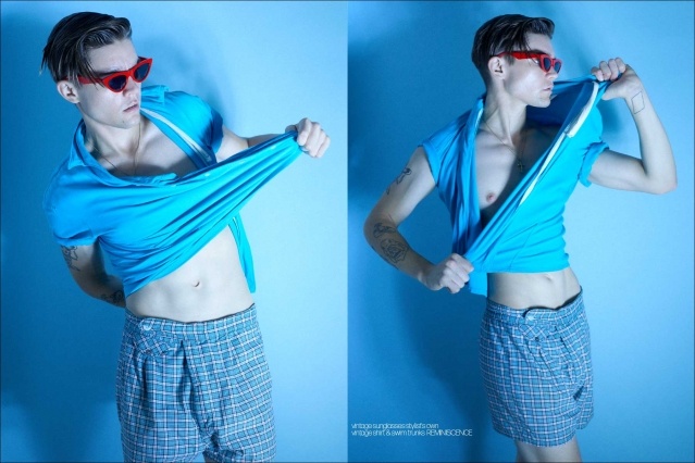 Model Wyatt Cooper from Crawford Models for Ponyboy magazine. Photography by Alexander Thompson. Spread #11.