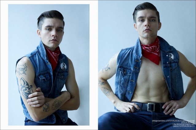 Model Wyatt Cooper from Crawford Models for Ponyboy magazine. Photography by Alexander Thompson. Spread #3.