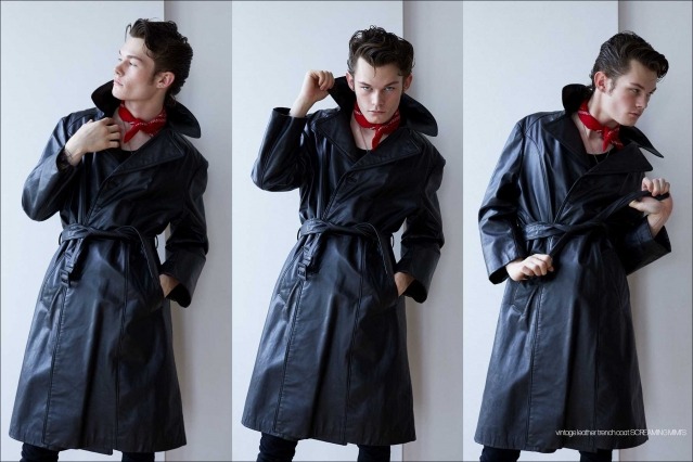 Male model Aubrey James for Ponyboy. Photography & styling by Alexander Thompson. Spread #3.
