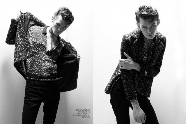 Male model Aubrey James for Ponyboy. Photography & styling by Alexander Thompson. Spread #5.