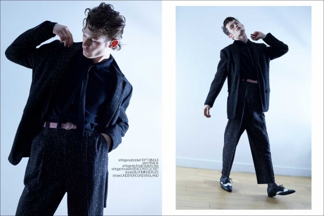 Male model Aubrey James for Ponyboy. Photography & styling by Alexander Thompson. Spread #8.