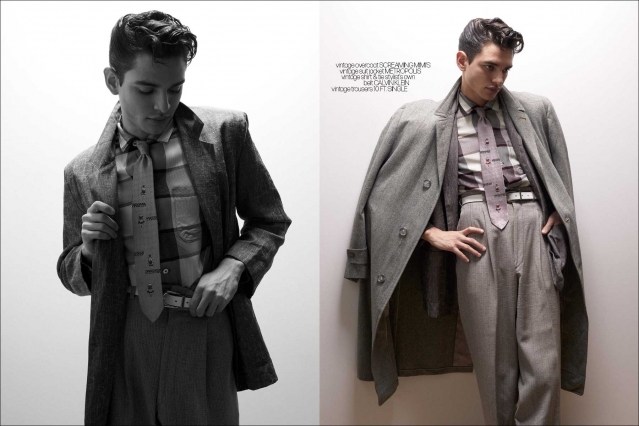 Male model Justin Valsechi for Ponyboy. Photography & styling by Alexander Thompson. Spread #4.