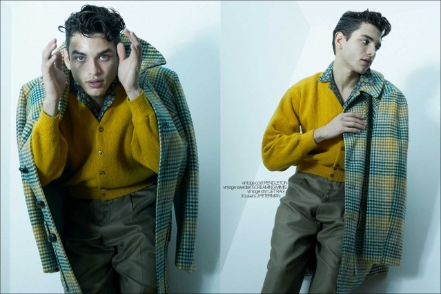 Male model Justin Valsechi for Ponyboy. Photography & styling by Alexander Thompson. Spread #8.