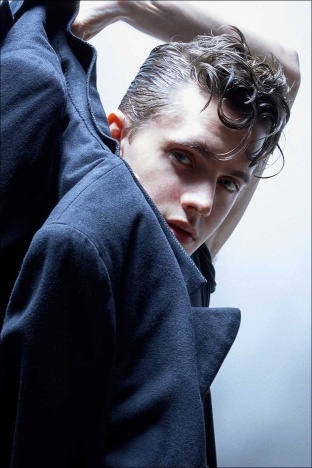 Male model Edward Bayer for Ponyboy. Photography & styling by Alexander Thompson. Look#5.