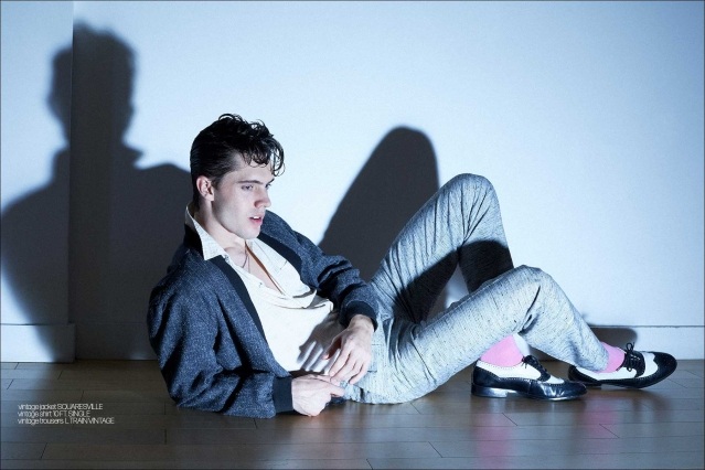 Male model Edward Bayer for Ponyboy. Photography & styling by Alexander Thompson. Look#8.
