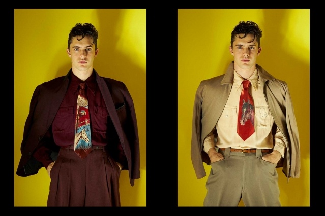 Male model Edward Bayer for Ponyboy. Photography & styling by Alexander Thompson. Spread #11.