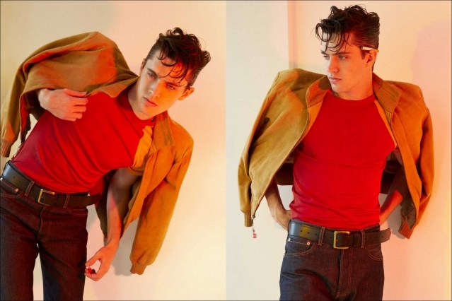 Male model Edward Bayer for Ponyboy. Photography & styling by Alexander Thompson. Spread #3.