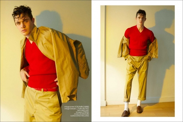 Male model Edward Bayer for Ponyboy. Photography & styling by Alexander Thompson. Spread #4.