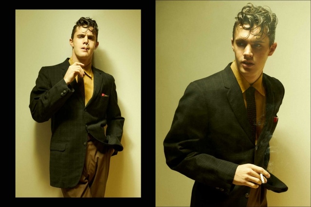 Male model Edward Bayer for Ponyboy. Photography & styling by Alexander Thompson. Spread #5.