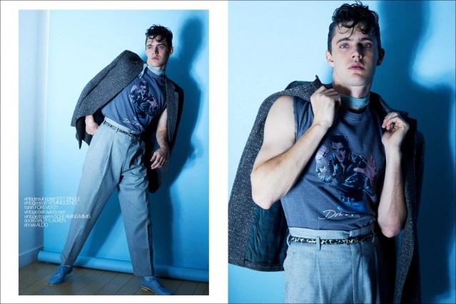 Male model Edward Bayer for Ponyboy. Photography & styling by Alexander Thompson. Spread #9.