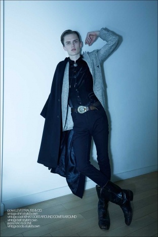 Male model Trajan Benson photographed for Ponyboy magazine by Alexander Thompson - Look 10.