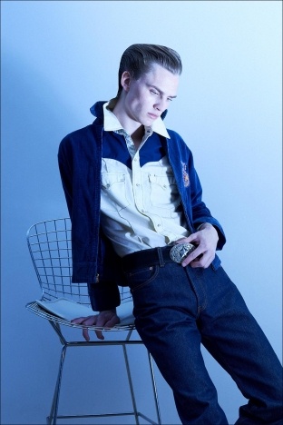 Model Trajan Benson photographed for Ponyboy magazine by Alexander Thompson - Look 3.