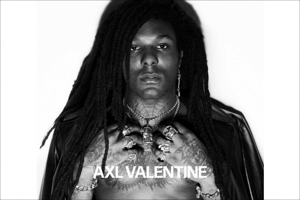 Axl Valentine photographed in Great Frog jewelry for Ponyboy magazine. Photography by Alexander Thompson.