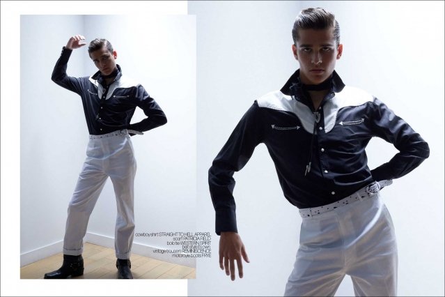 Model Sammy Thayer photographed for Ponyboy magazine by Alexander Thompson. Spread #4.