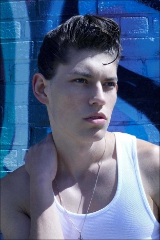 Model Oliver Intriago for Ponyboy magazine. Photography & styling by Alexander Thompson. Look 10.