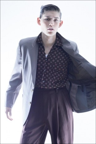 Model Oliver Intriago for Ponyboy magazine. Photography & styling by Alexander Thompson. Look 3.
