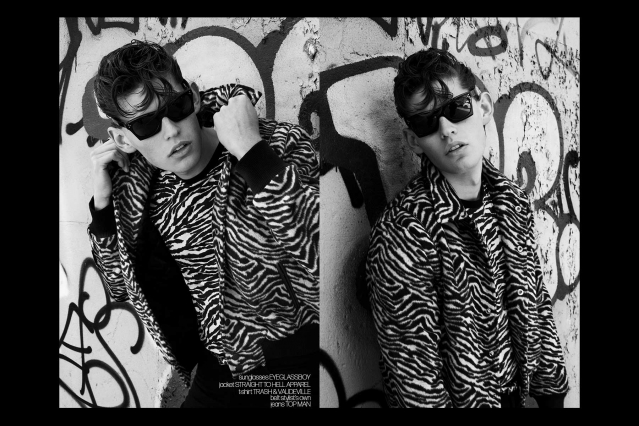 Model Oliver Intriago for Ponyboy magazine. Photography & styling by Alexander Thompson. Spread 10.