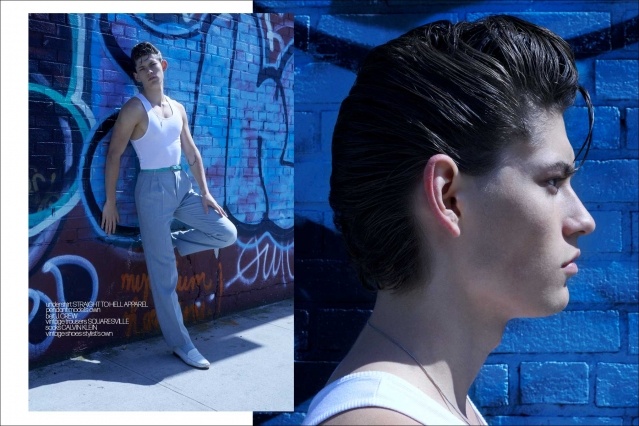 Model Oliver Intriago for Ponyboy magazine. Photography & styling by Alexander Thompson. Spread 13.