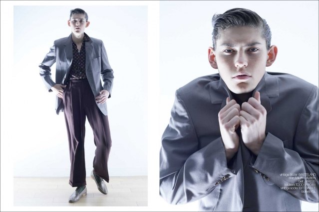 Model Oliver Intriago for Ponyboy magazine. Photography & styling by Alexander Thompson. Spread 5.