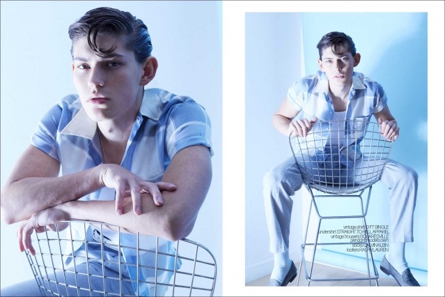Model Oliver Intriago for Ponyboy magazine. Photography & styling by Alexander Thompson. Spread 7.