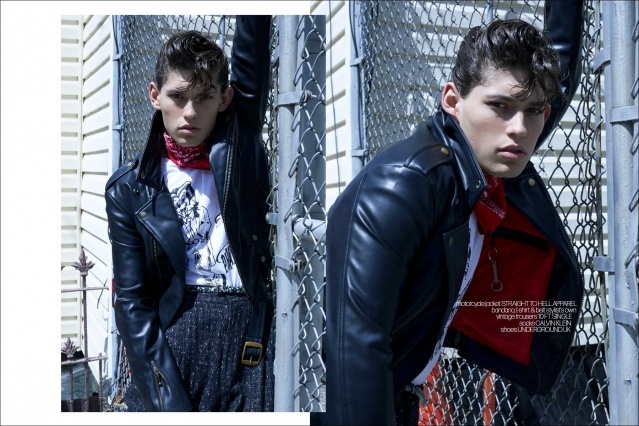 Model Oliver Intriago for Ponyboy magazine. Photography & styling by Alexander Thompson. Spread 9.