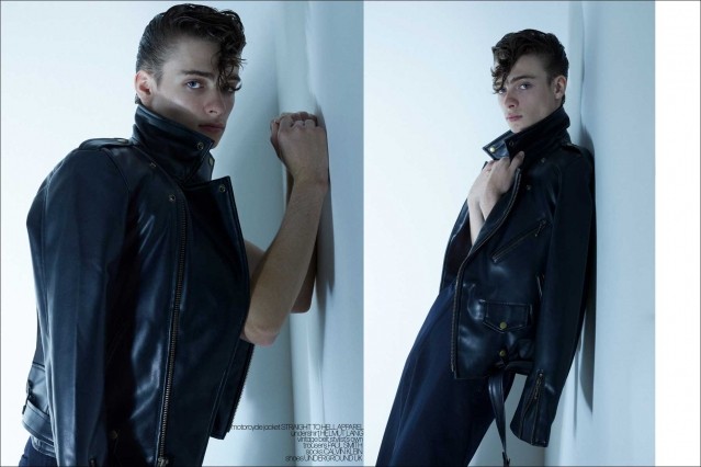 Model Jack Hilderhoff photographed for Ponyboy magazine by Alexander Thompson in New York City. Spread 4.