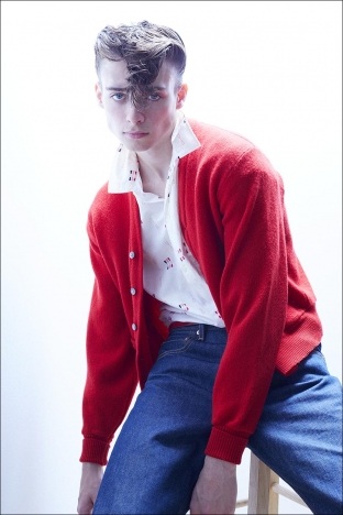 Model Jack Hilderhoff photographed for Ponyboy magazine by Alexander Thompson in New York City. Look #7.