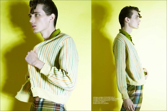 Model Keaton Hardwick photographed for Ponyboy by Alexander Thompson in New York City. Spread 8.