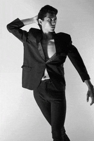 Model Luis Morales for Ponyboy. Photography by Alexander Thompson. GIF.
