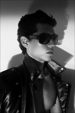 Model Luis Morales for Ponyboy. Photography by Alexander Thompson. Look 10- alternate.