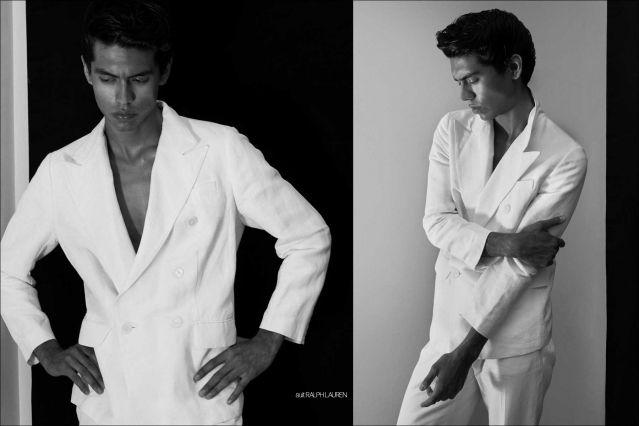 Model Luis Morales for Ponyboy. Photography by Alexander Thompson. Spread 6.