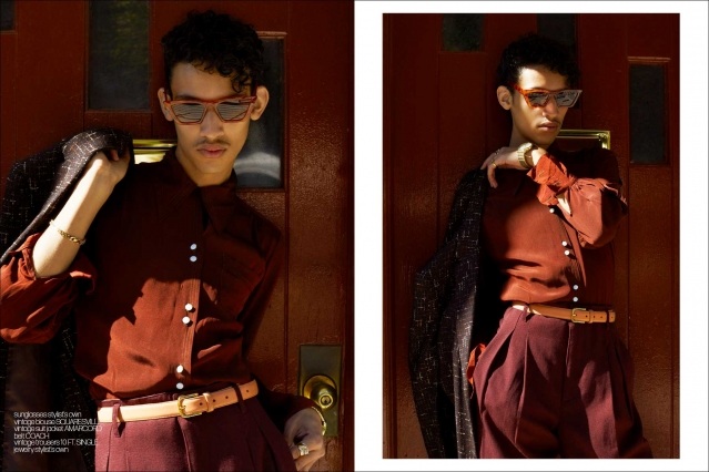 Model Milton Ami from Union Management for Ponyboy. Photographed by Alexander Thompson. Spread 5.