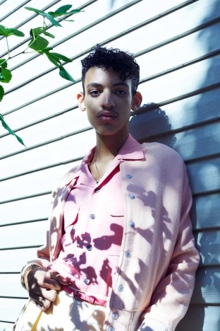 Model Milton Ami from Union Management for Ponyboy. Photographed by Alexander Thompson. Look 4.