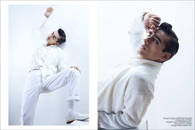 Model Ali Aksahin photographed by Alexander Thompson for Ponyboy - Spread 6.