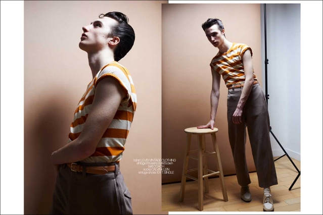 Model Anthony Antenucci for Ponyboy magazine. Photographed by Alexander Thompson in New York City. Spread 4.