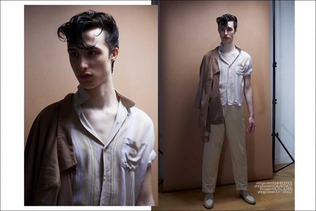 Model Anthony Antenucci for Ponyboy magazine. Photographed by Alexander Thompson in New York City. Spread 5.