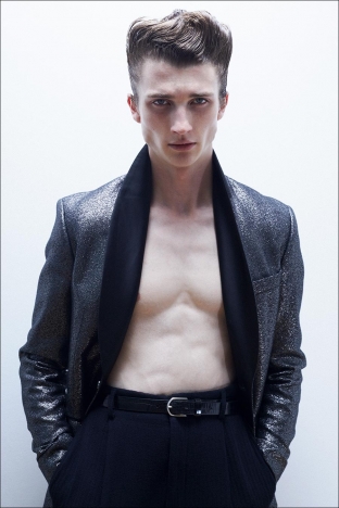 Actor/Model Louis Kehoe photographed for Ponyboy by Alexander Thompson in New Yorjk City. Look 4.