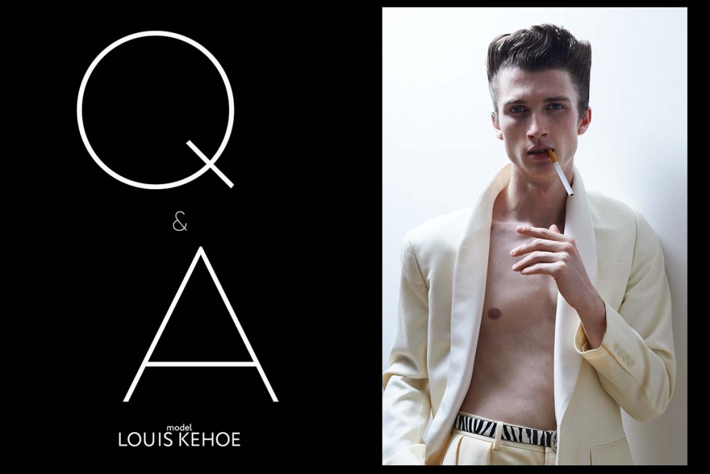 Actor/Model Louis Kehoe photographed for Ponyboy by Alexander Thompson in New Yorjk City.