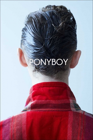 Model Daniil Yaburov photographed for Ponyboy by Alexander Thompson in New York City. Logo.