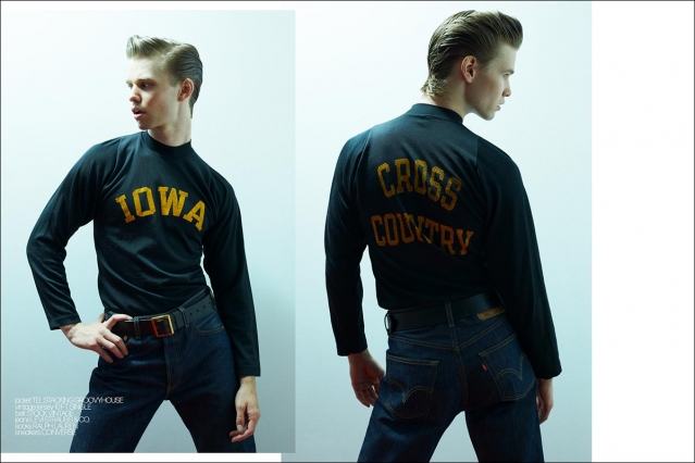 Model Colton Dane photographed for Ponyboy magazine by Alexander Thompson in New York City. Spread 3.