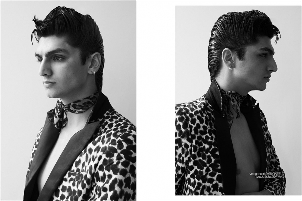 Riyaan Jiwani photographed by Alexander Thompson for Ponyboy magazine in New York City. Spread 1.