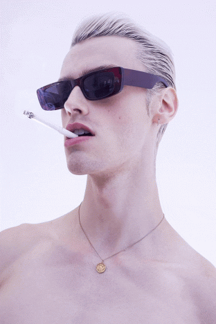 Model Jack Beaumont from One Managment photographed for Ponyboy by Alexander Thompson in New York City. GIF.
