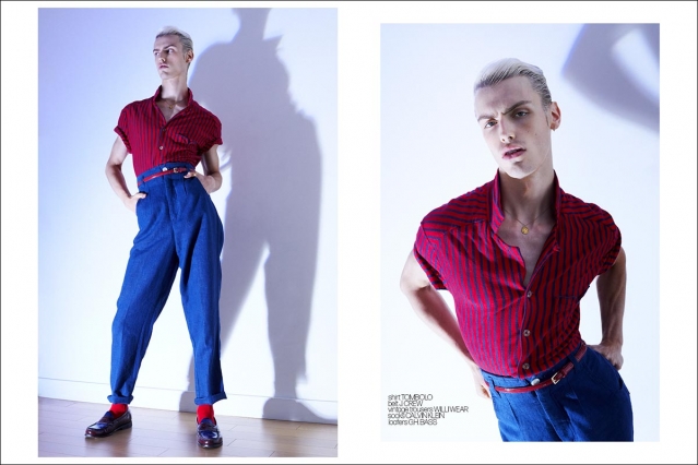 Model Jack Beaumont from One Managment photographed for Ponyboy by Alexander Thompson in New York City. Spread 7.
