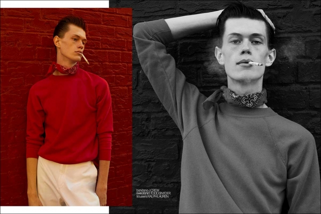 Model Hampton Webb photographed for Ponyboy by Alexander Thompson. Spread 9.