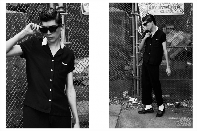 Model James BUrr from One Management photographed for Ponyboy by Alexander Thompson in New York City. Spread 4.