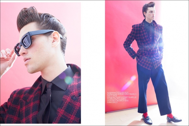 Model Jonah Wolfson from Muse Management for Ponyboy. Photographed in New York City by Alexander Thompson. Spread 6.